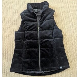 ZeroXposur Womens Black Velvet Puffer Vest Quilted Full Zip Size Medium